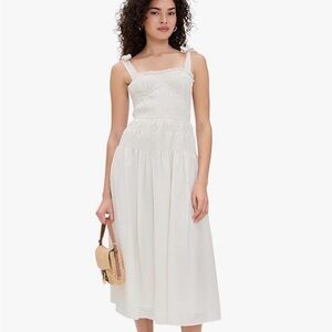 MOON RIVER Women's Adjustable Strap Shirred Midi Dress
